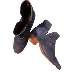Cole Haan W Sz 11B Blue Suede Heeled Ankle Boots Preowned